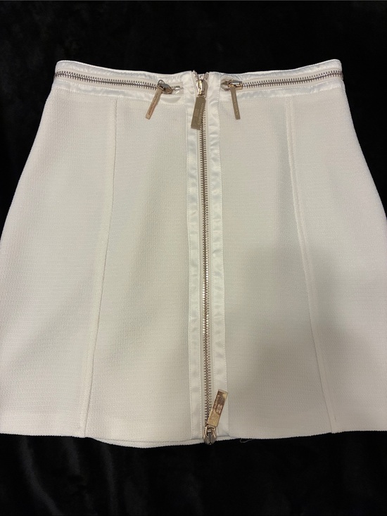 elisabetta franchi Dresses & Skirts - High-Waist White Mini Skirt with Front Zip